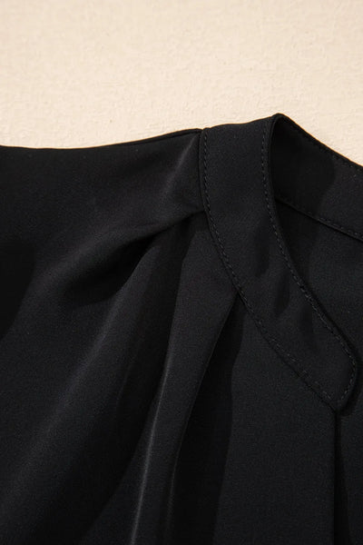 Short Sleeve Notched Blouse - Byyde
