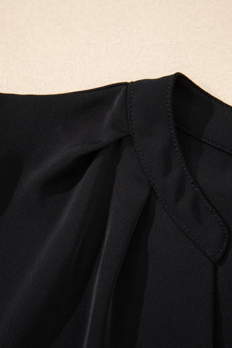 Short Sleeve Notched Blouse - Byyde