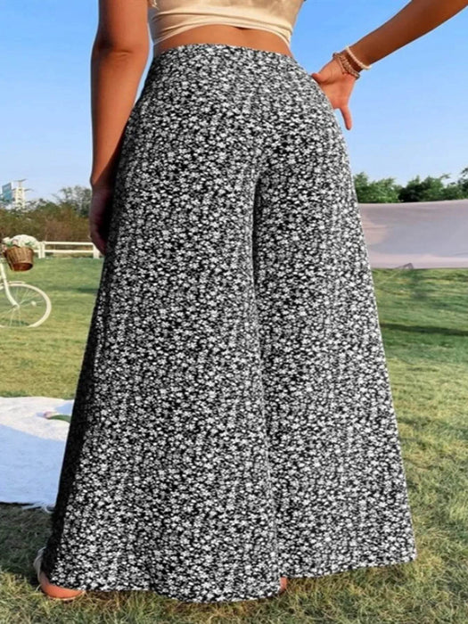 Floral Wide Leg Pants - Byyde