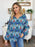 Double Take Full Size Printed Balloon Sleeve Blouse - Byyde