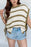 Stripe Tie Open Side Sweater Knitted Top - Byyde