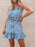 Casual Ruffled Hem Denim Mini Dress with Tie Waist - Byyde