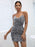Sequined Spaghetti Strap Crisscross Back Mini Dress - Byyde