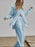 Button Up Long Sleeve Shirt and Pants Set - Byyde