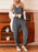 Ribbed Knit V-Neck Tank and Pants Lounge Set - Byyde