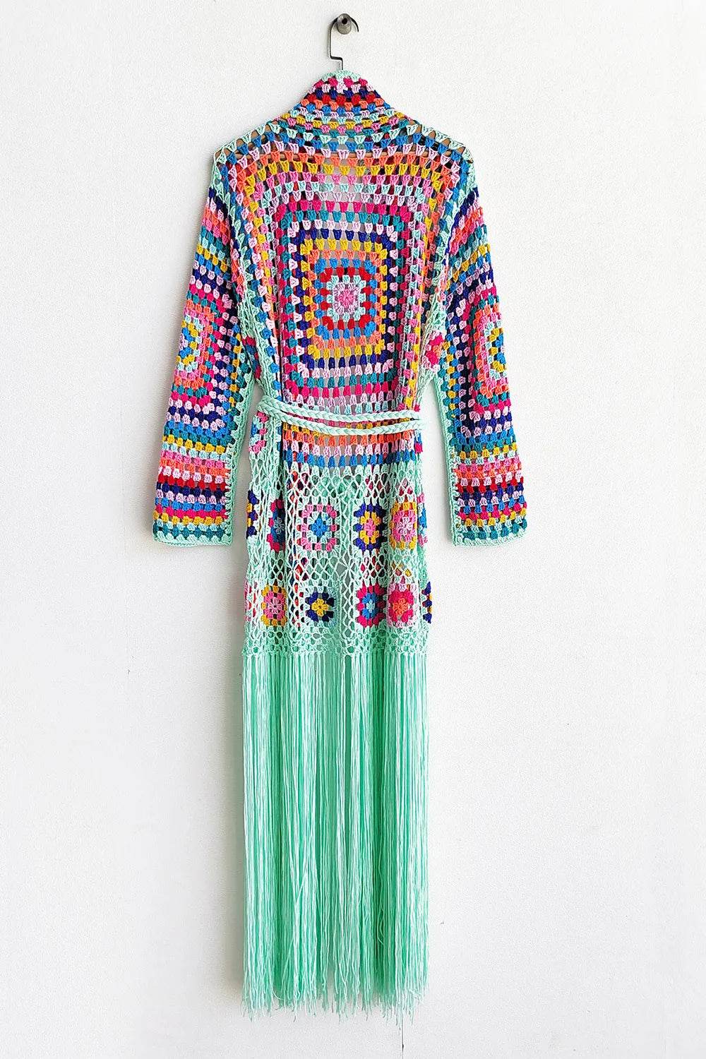 Fringe Tied Long Sleeve Cardigan - Byyde