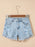 High Rise Distressed Raw Hem Denim Shorts - Byyde