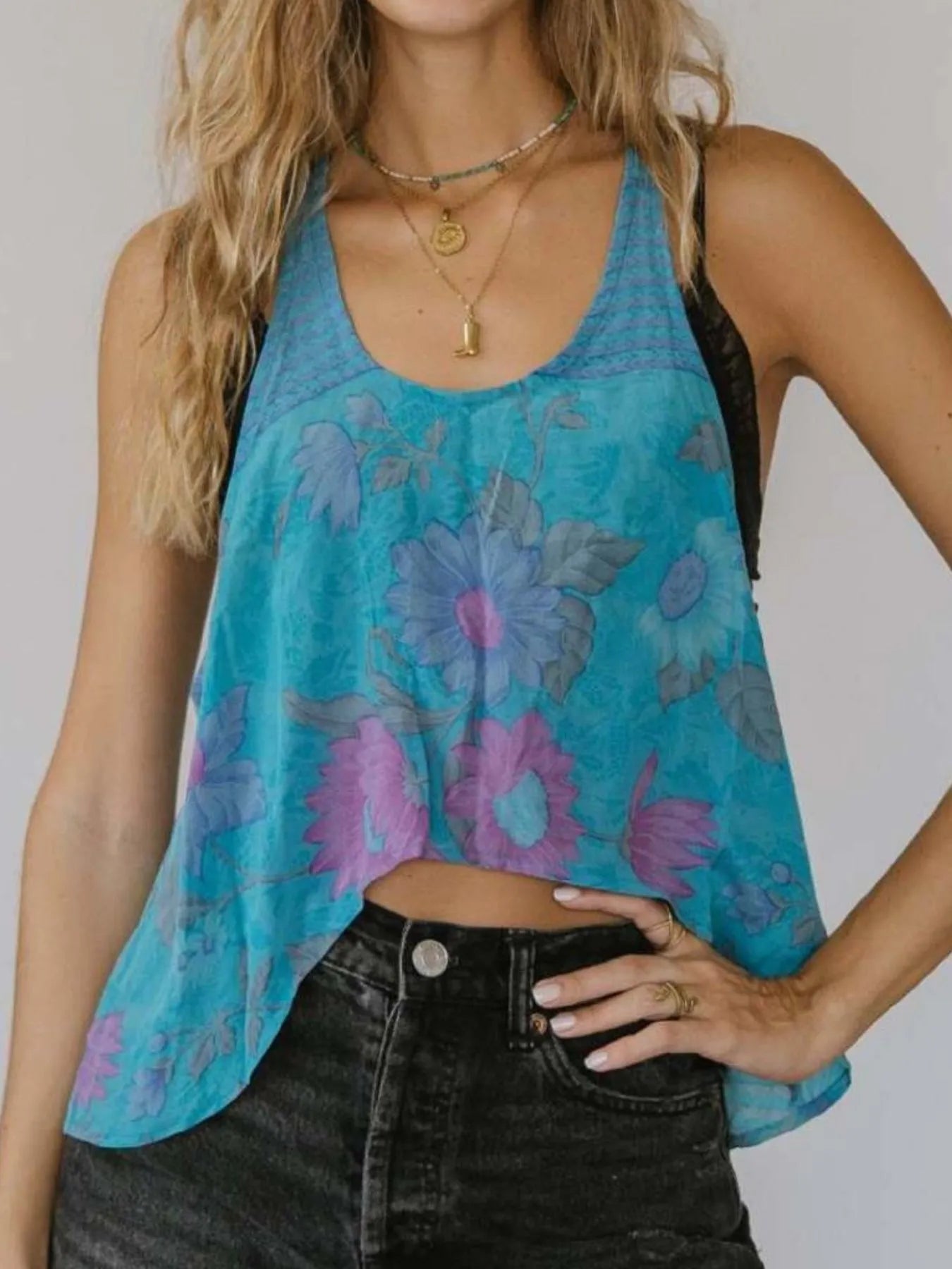 Printed Scoop Neck Tank - Byyde