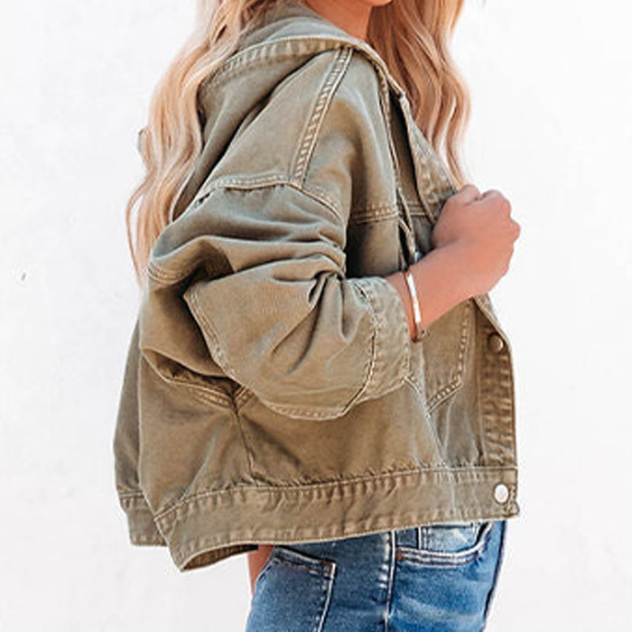 Hooded Dropped Shoulder Denim Jacket - Byyde