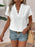 Notched Short Sleeves Casual Blouse - Byyde