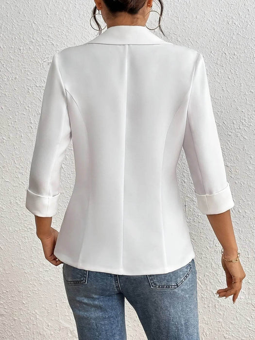 Classic Lapel Collar One Button Blazer - Byyde