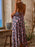 Printed Halter Neck Maxi Cami Dress - Byyde