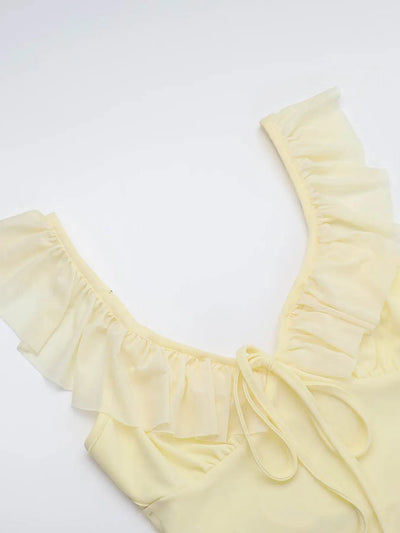 Ruffled V-Neck Sleeveless Maxi Dress - Byyde