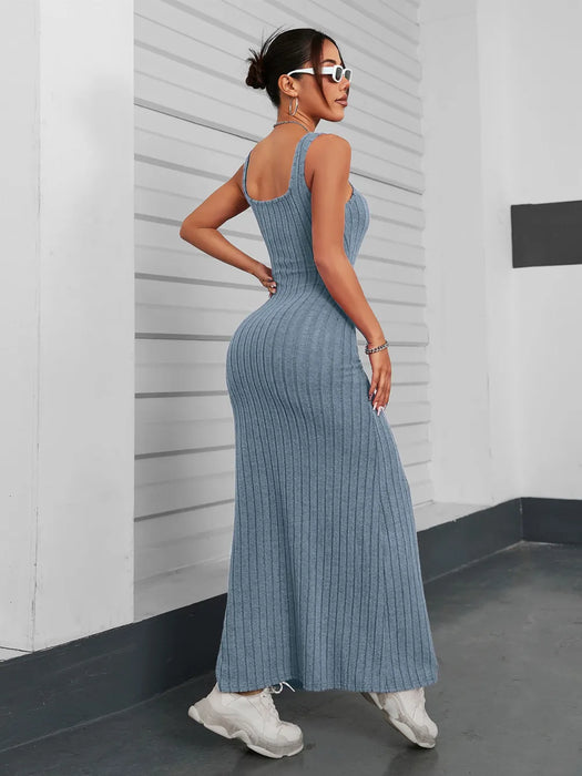Ribbed Maxi Tank Dress - Byyde