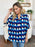 Double Take Full Size Geometric Notched Half Sleeve Blouse - Byyde