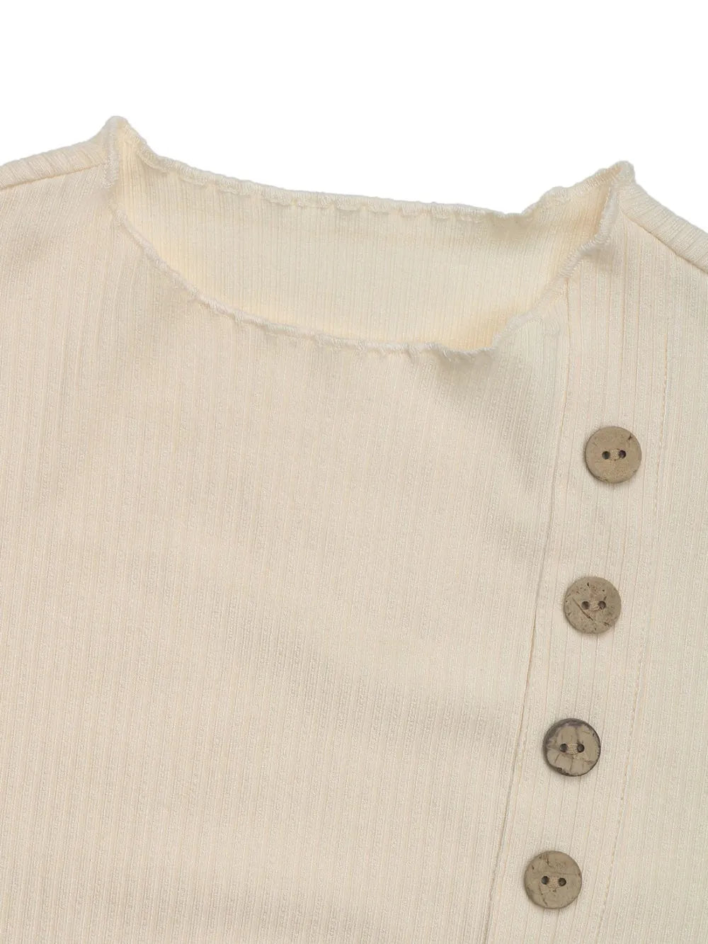 Perfee Decorative Button Round Neck Long Sleeve Bodysuit - Byyde