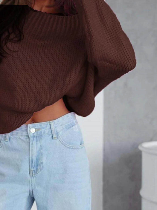 Boat Neck Drop Shoulder Sweater - Byyde