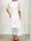 Eyelet Lace V-Neck Midi Dress with Puff Sleeves - Byyde