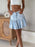 Ruffled Hem Denim Mini Skirt - Byyde