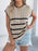 Cable-Knit Striped Round Neck Knit Top - Byyde