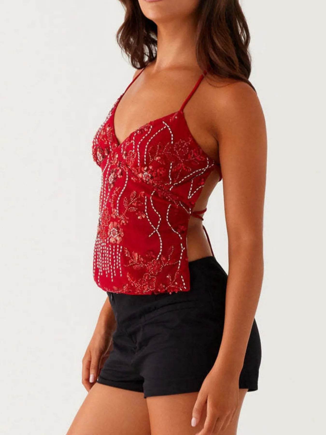 Crisscross Back V-Neck Cami - Byyde