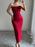 Slit Back Flower Tube Midi Dress - Byyde