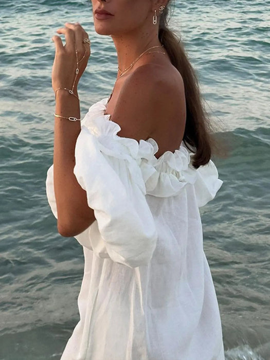 Side Slit Off-Shoulder Dress - Byyde