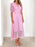 Eyelet Lace V-Neck Midi Dress with Puff Sleeves - Byyde