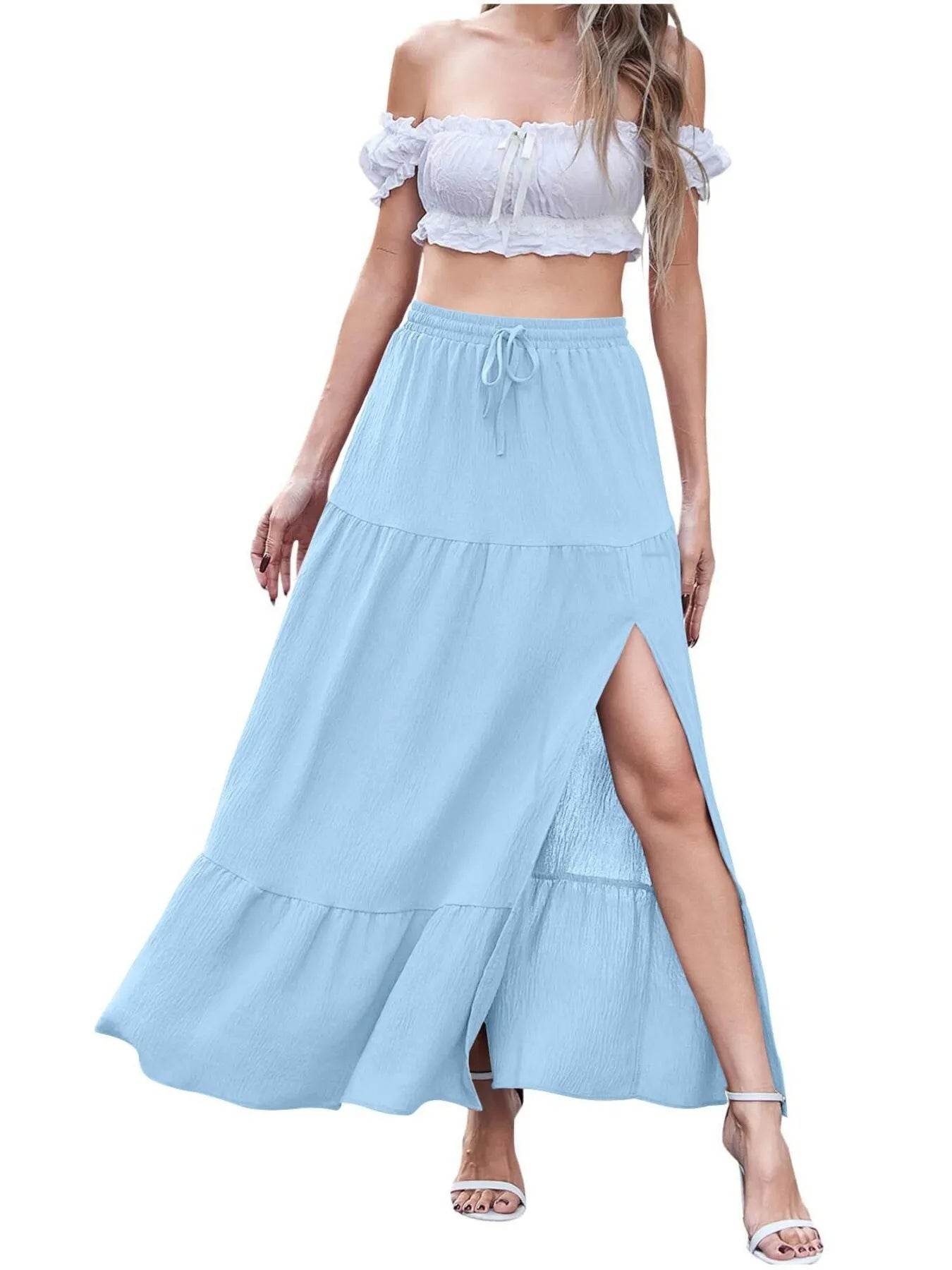 Full Size Slit Maxi Skirt Plus Size - Byyde