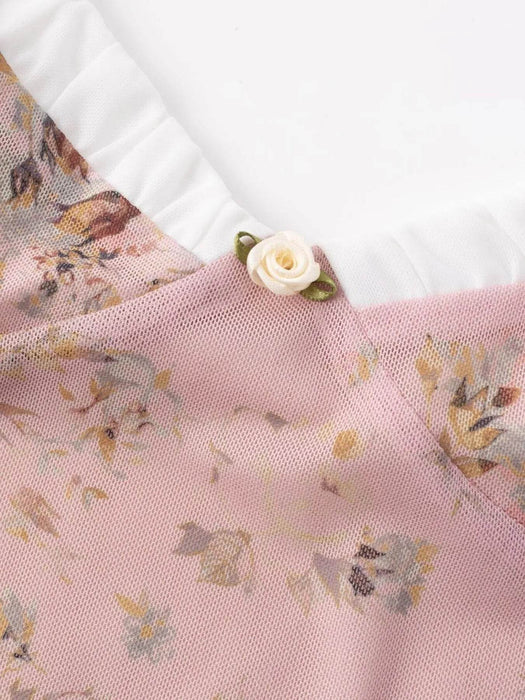 Floral Print Maxi Cami Dress with V-Neck - Byyde