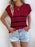 Cable-Knit Striped Round Neck Knit Top - Byyde