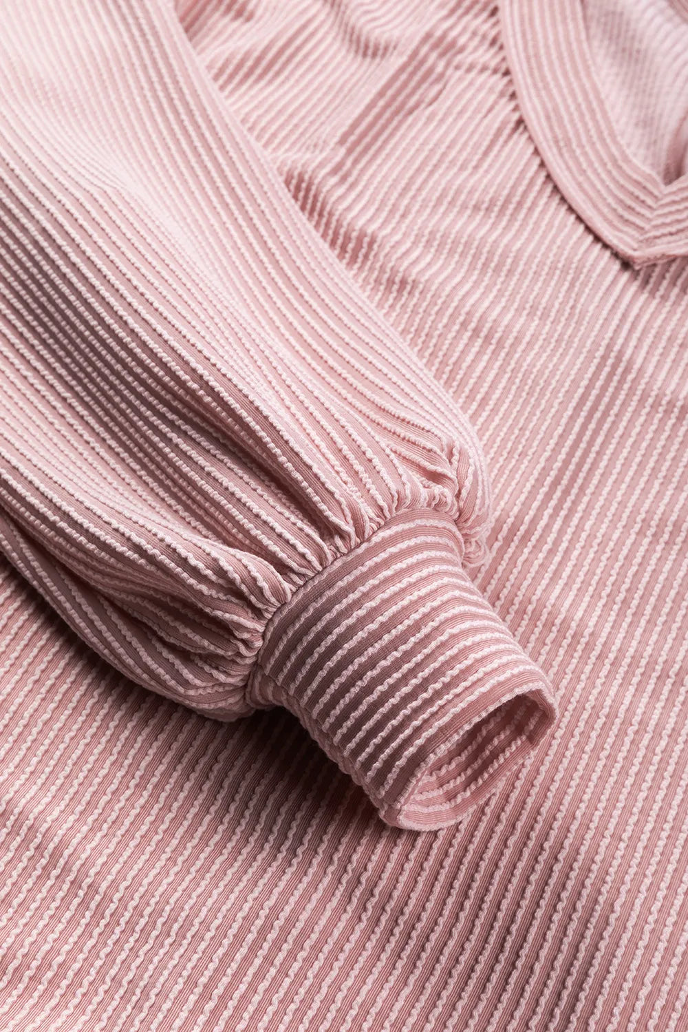 Texture V-Neck Long Sleeve Sweatshirt - Byyde