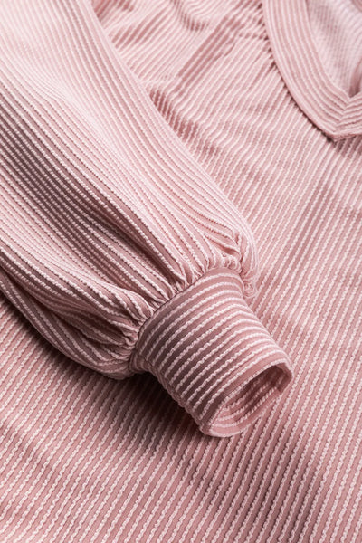 Texture V-Neck Long Sleeve Sweatshirt - Byyde