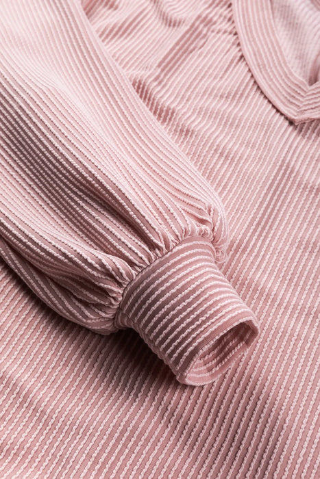 Texture V-Neck Long Sleeve Sweatshirt - Byyde