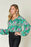 Double Take Full Size Printed Balloon Sleeve Blouse - Byyde