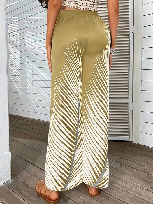 Printed Wide Leg Pants - Byyde