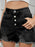 Distressed Raw Hem Denim Shorts - Byyde