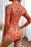 Printed Mock Neck Long Sleeve Bodysuit - Byyde