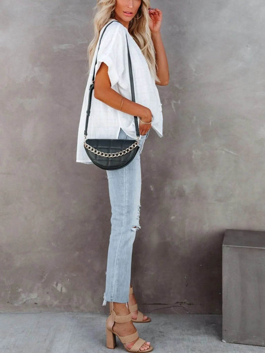 Full Size Oversized Notched Casual Shirt Plus Size - Byyde