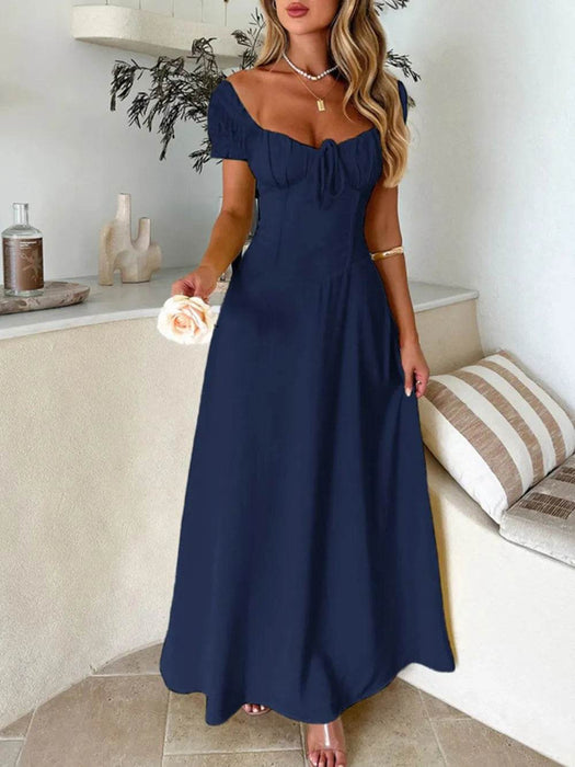Devine Sweetheart Neck Short Sleeve Maxi Dress - Byyde
