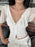 Frill V-Neck Puff Sleeve Blouse - Byyde