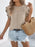 Openwork Round Neck Cap Sleeve Knit Top - Byyde