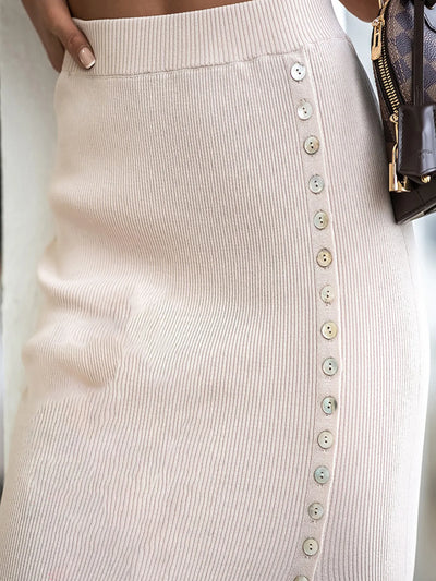 Slit Elastic Waist Skirt - Byyde