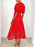 Eyelet Lace V-Neck Midi Dress with Puff Sleeves - Byyde