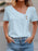 Eyelet Asymmetrical Short Sleeve T-Shirt - Byyde