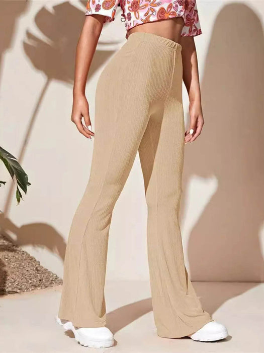 Full Size High-Waist Flare Active Pants Plus Size - Byyde