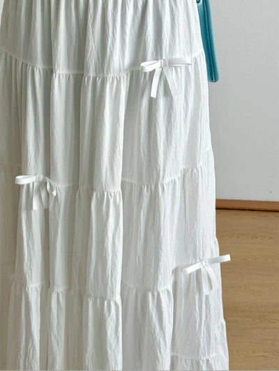 Tiered Elastic Waist Maxi Skirt - Byyde