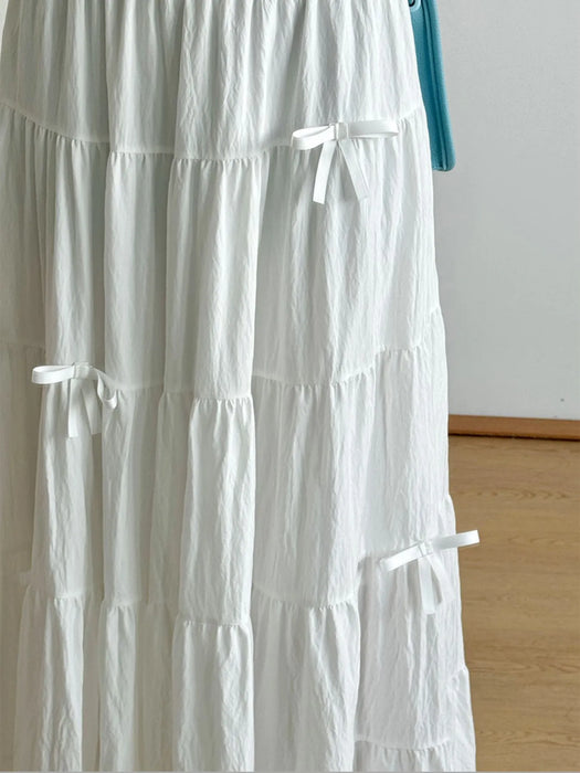 Tiered Elastic Waist Maxi Skirt - Byyde
