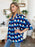 Double Take Full Size Geometric Notched Half Sleeve Blouse - Byyde