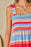 Contrast Stripe Wide Strap Smocked Tiered Dress - Byyde